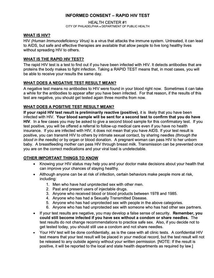 Rapid Testing Consent Form